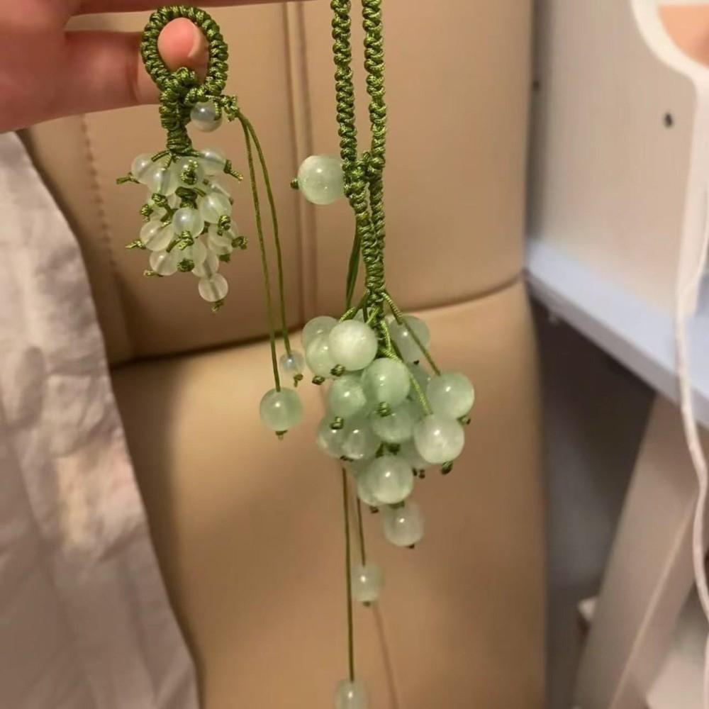 12/25/30Pcs Charm Bag Accessories Color-changing Grape Keychain DIY Hand Woven Material Package Beads Grape DIY Craft Kit