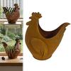 Rustic Iron Silhouette Ornaments Rooster Garden Ornament, Weather Resistant Flowerpot, Metal Sculpture Artistic Sculptures for Outdoor Yard