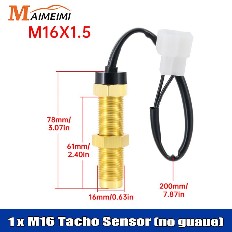 

52mm 7 Colors Backlight Tachometer 3000-8000rpm Tacho Gauge Sensor M16 M18 Hour Meter for Gasolines Diesel Car Boat Yacht 12V Tacho Sensor M16