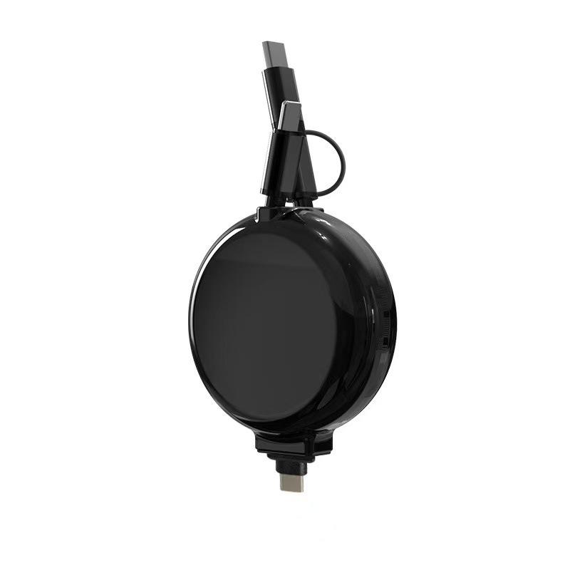 Three-in-One Retractable USB Charger: Fast Type-C Charging Cable for Apple, Huawei, and More