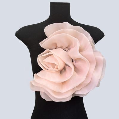 1Pcs Irregular Organza Handmade Flower Patch Sewing Applique Accessories Clothing Dress Neck Decoration 3D Flower Corsage