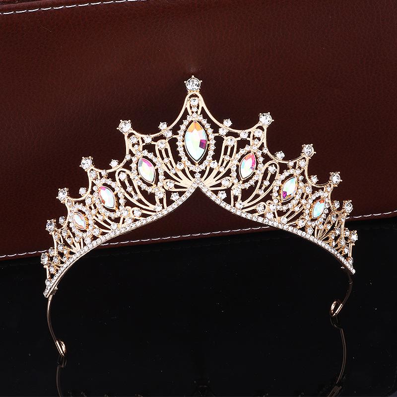 Tiara Couronne de Luxe de Mariée avec Diamant Princesse Anniversaire Performance Couronne Bandeau Accessoires Cheveux Accessoires Robe