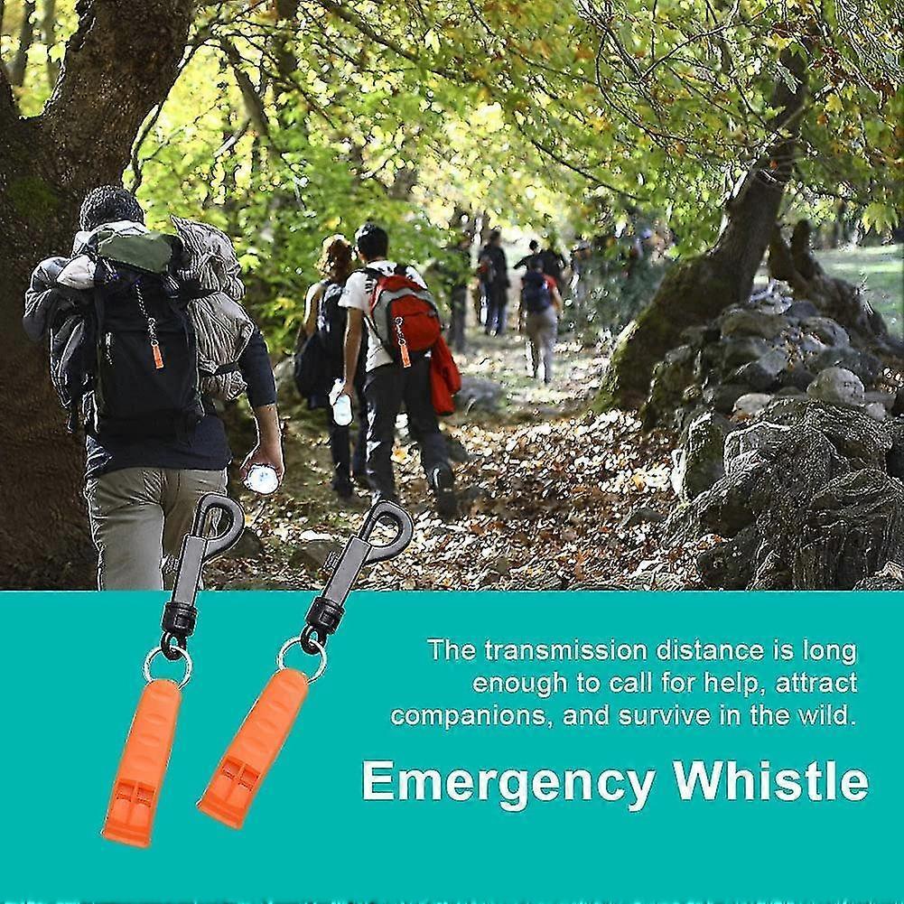 Emergency Whistle With Hook, Loud Sound Outdoor Camping Safety Whistle Survival Signaling For Hiking Kayak Life Vest Boating(5pcsorange)