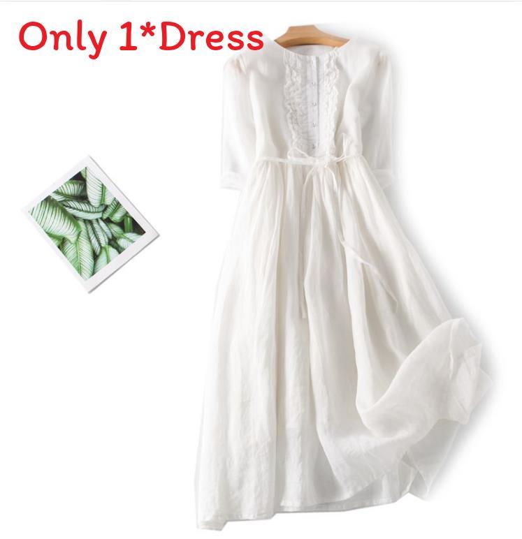 Vintage Summer A Line Dress With Tie Waist For Travel And Resort Wear