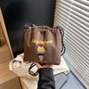 New nylon embroidered mobile phone bag fashionable versatile messenger bag simple drawstring canvas shoulder bag