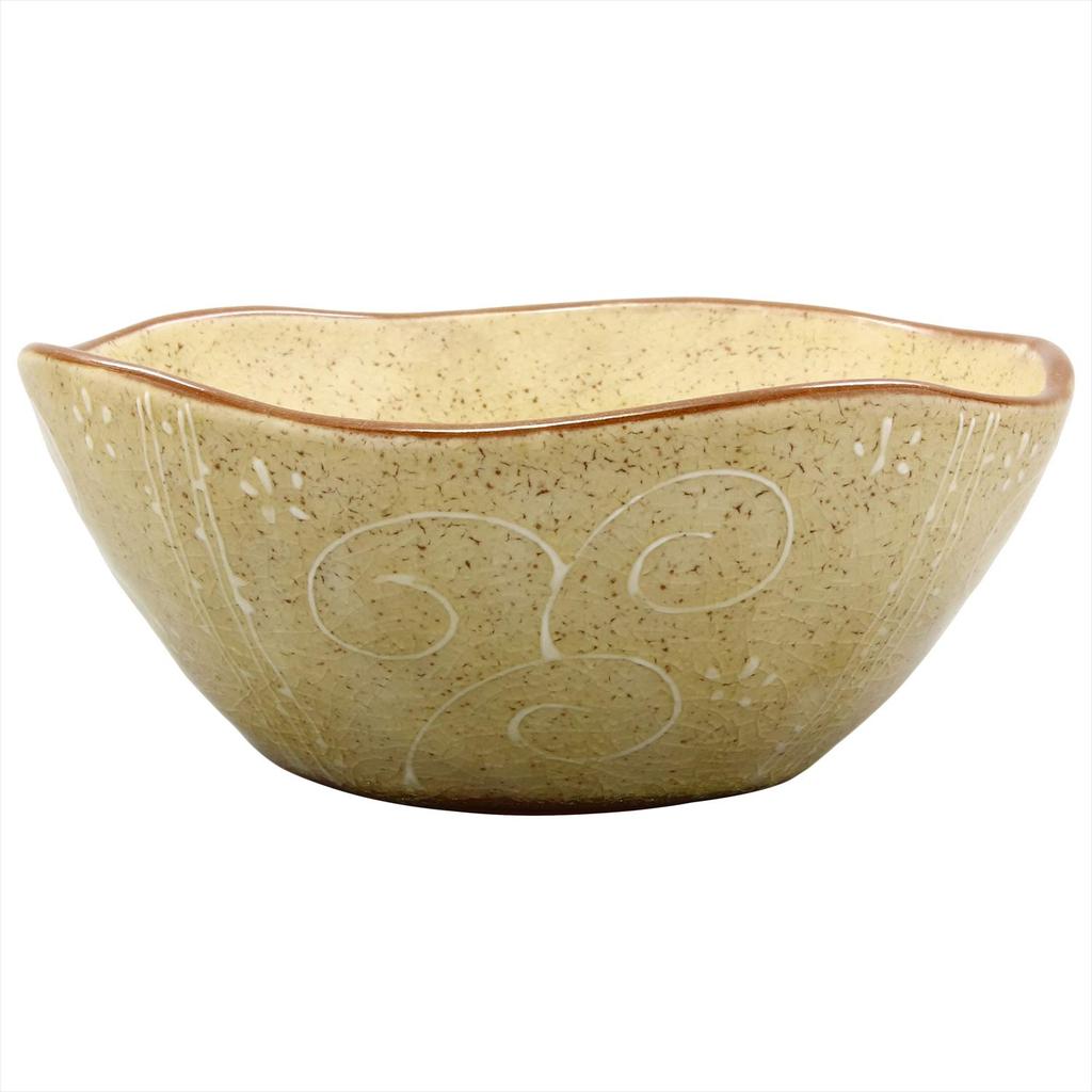 Ichikyu Mino Ware Bowl Ichikyu Arabesque Yellow 581-19
