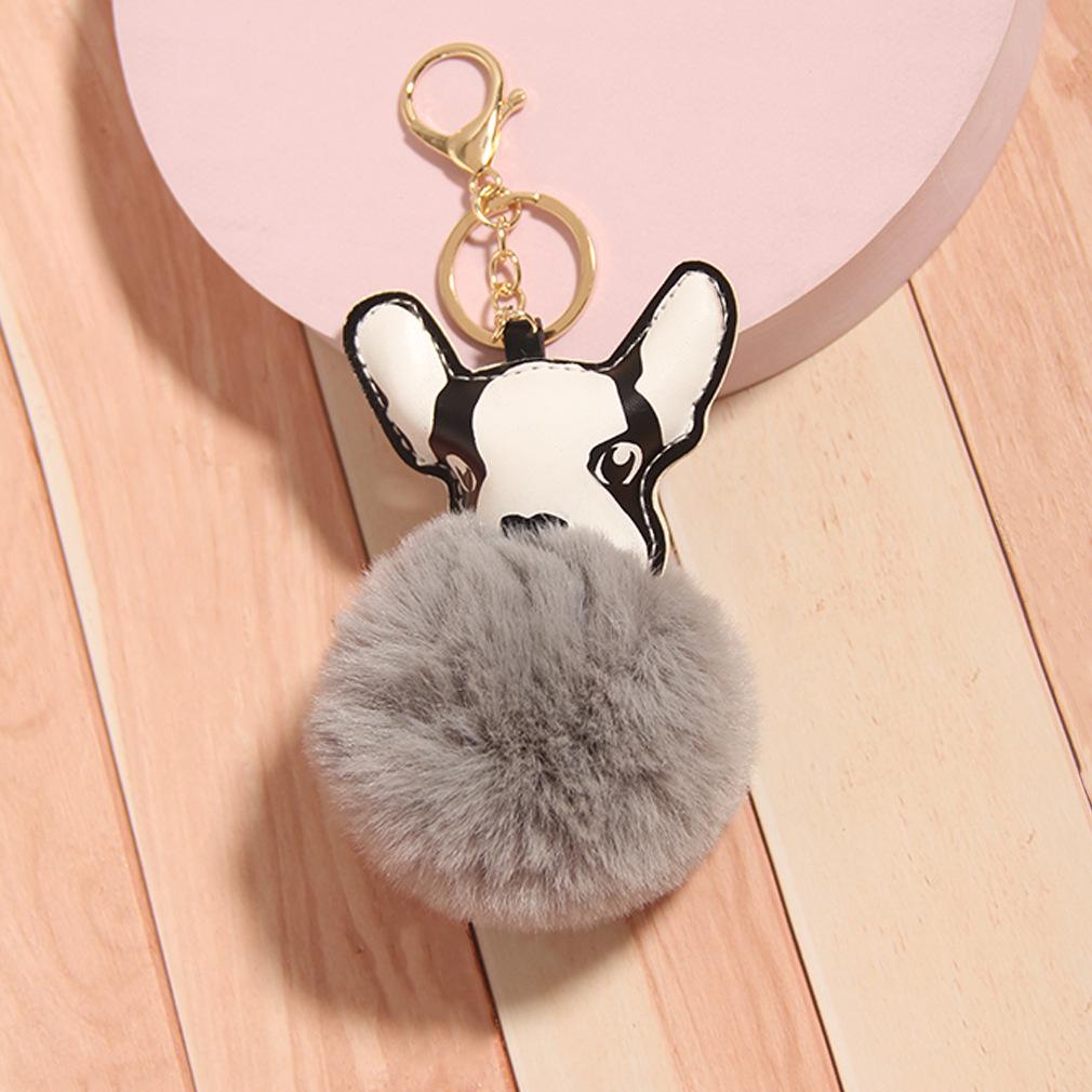 Cross-border Cartoon Keychain: Cute Animal Plush Ball Pendant for Handbags & Cars