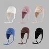 Knitted Winter Beanie Hat For Women With Earmuffs And Tie Closure Perfect For Cold Weather
