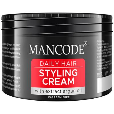 Mancode Hair Styling Cream For Men - 100 Gr | For Daily Use Style & Nourishment | Non-sticky, Non-oily | Paraben & Sulphate FREE | Itch Free Daily Ha