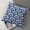 Blue Fan square Jacquard Pillow Cover for Sofa Office Waist Cushion Cover Home Decorative Pillowcase