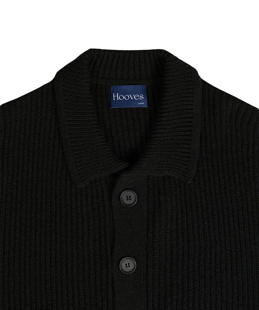 Hooves Heavy Niju Wool Collar Cardigan [Black]