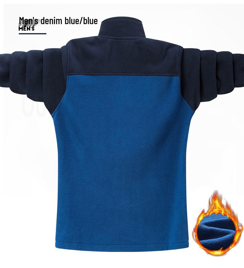 Couple's Polar Fleece Jacket: Double-Sided, Thickened Sweatshirt Cardigan for Spring, Autumn, and Winter Outdoors