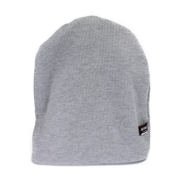 AVIREX Knit Cap Men's Women's Knit Hat REVERSIBLE Popular Trend Brand Autumn Winter Gift (Gray)