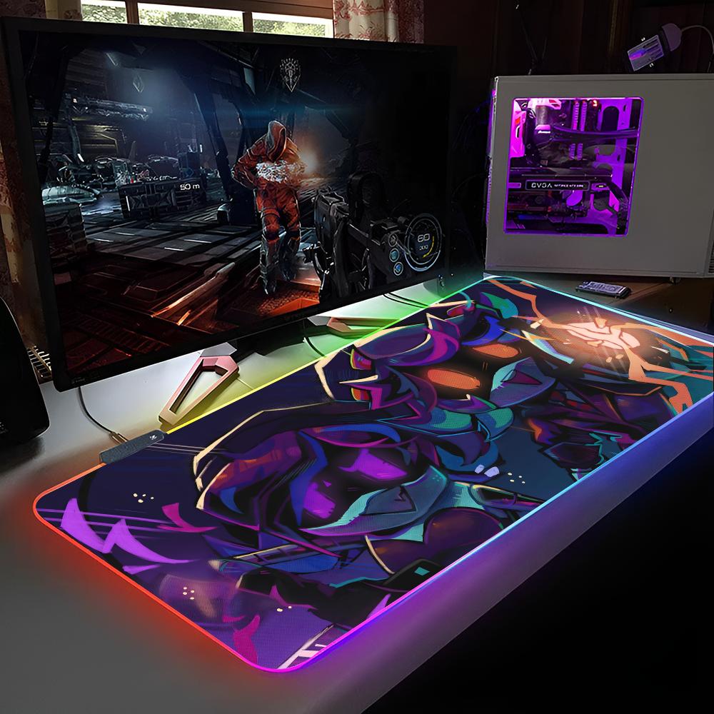 Game M-Murder Drones Mouse Pad RGB Backlit Mouse Pad Laptop Mouse Pad Laptop Gamer Computer Desk Gaming Accessories