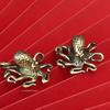Brass Octopus Home Decoration Copper Animal Figurines Miniatures Home Desk Ornament Accessories Creative Table Tea Pets Craft