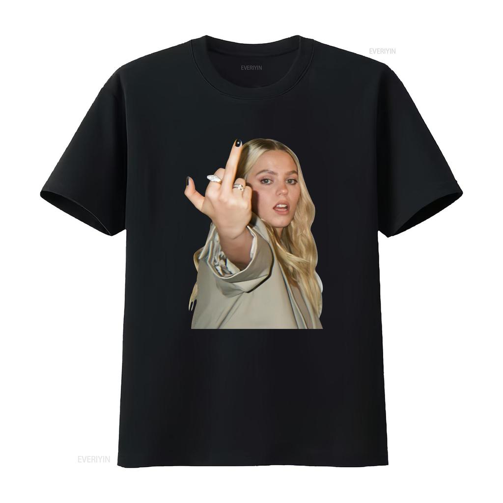 Renee Rapp Middle Finger T Shirt Hip Hop Style Fashion Statement Vintage Washed Streetwear Unisex Homme Versatile