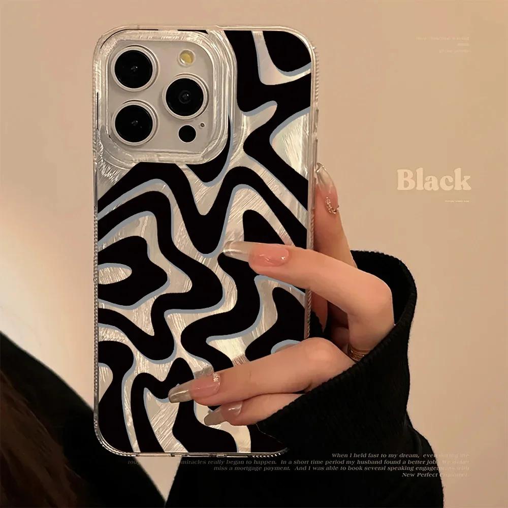 Luxury Laser Wave Pattern Phone Case For Samsung Galaxy S24 S25 Ultra S23 S22 Plus S21 FE A16 A15 A55 A54 A53 A35 A34 A33 Cover