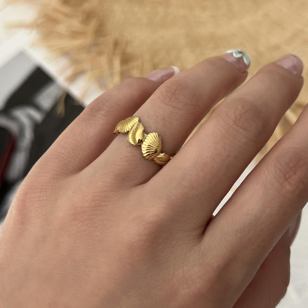 Stainless Steel Ocean Theme Open Ring Set for Women Unique Design Shell Starfish Conch Crab Stackable Finger Ring  Beach Jewelry