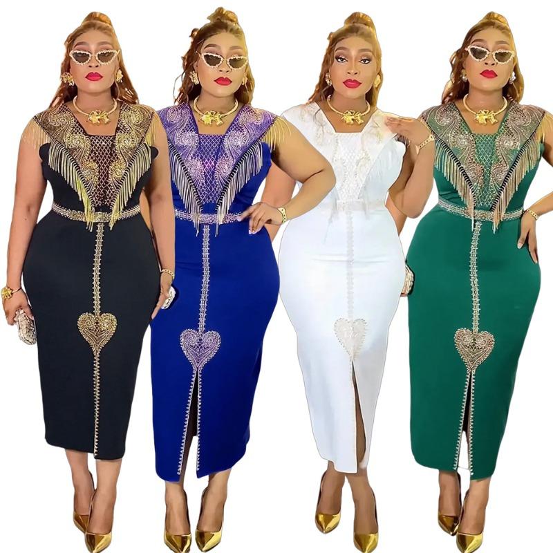 Plus Size Women's New Fashion U Neck Hip Dress