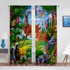 Bedchamber Kitchen Drape Cartoon Zoo Animals Set Jungle Child Windowpane Drapes Drapes for Livingroom Space Decorative Items
