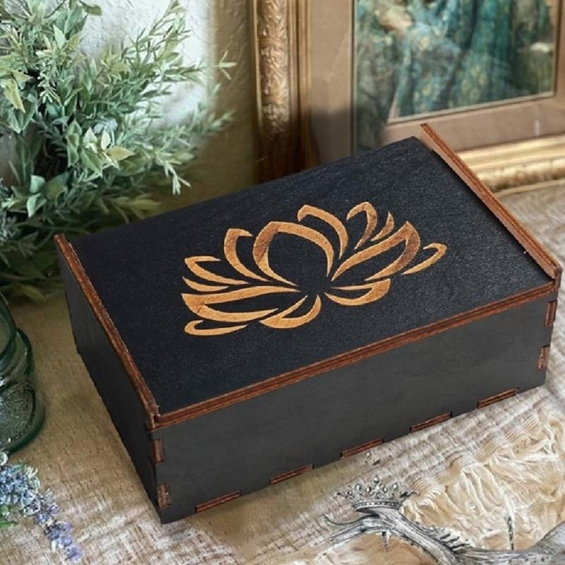 Portable Tarots Cards Box Astrology Divination Storage Case Wood Cards Container Exquisite Astrology Trinkets Box