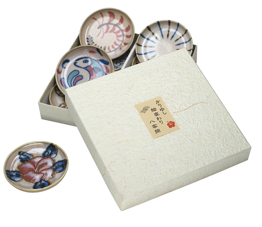 Yamakatsu Mino Toen servise Lite sett med Yachimun Mino Laget i Japan Sett, tallerkener, 8, stil, Okinawa, Present, Ware, KR-3003C