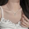 S925 Sterling Silver Small Square Sugar Necklace - Luxury Clavicle Chain Gift for Women