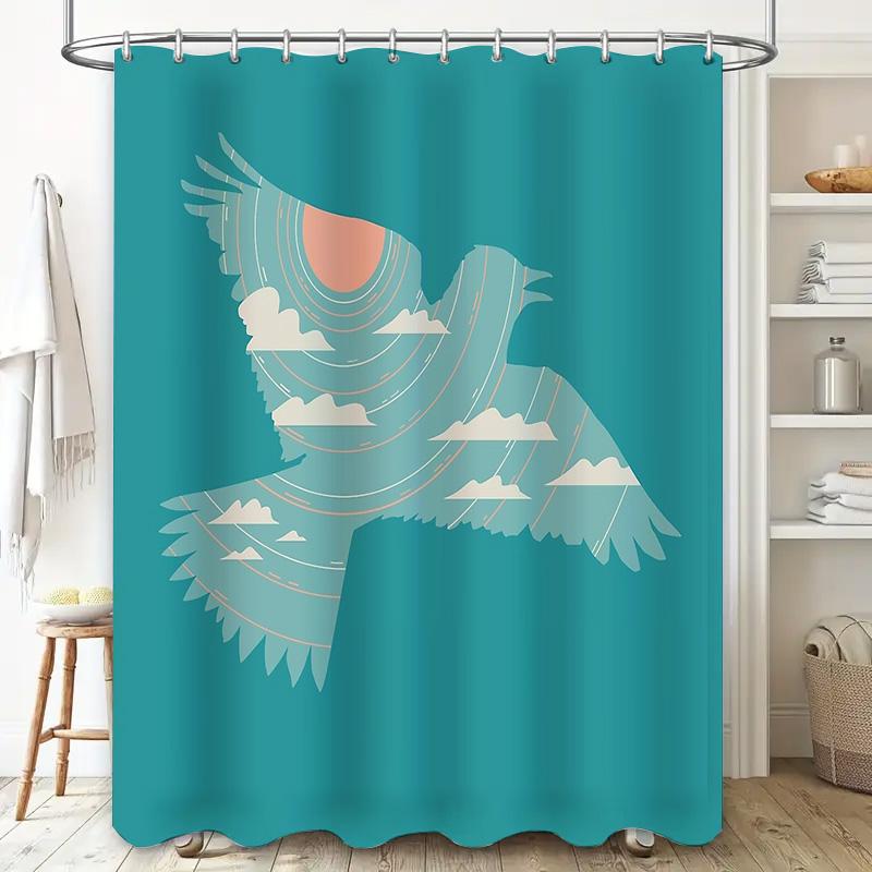 Bird Shower Curtain Nature Forest Birds Pattern Bathroom Decor Rustic Woodland Shower Curtain Farmhouse Home Decor Vintage Showe