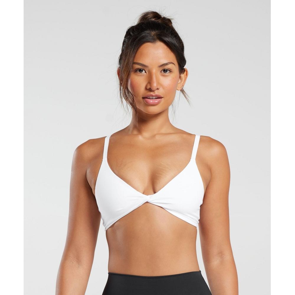 

GYMSHARK Elevate Твист Передний Бралетт Белый B6A2B WB57