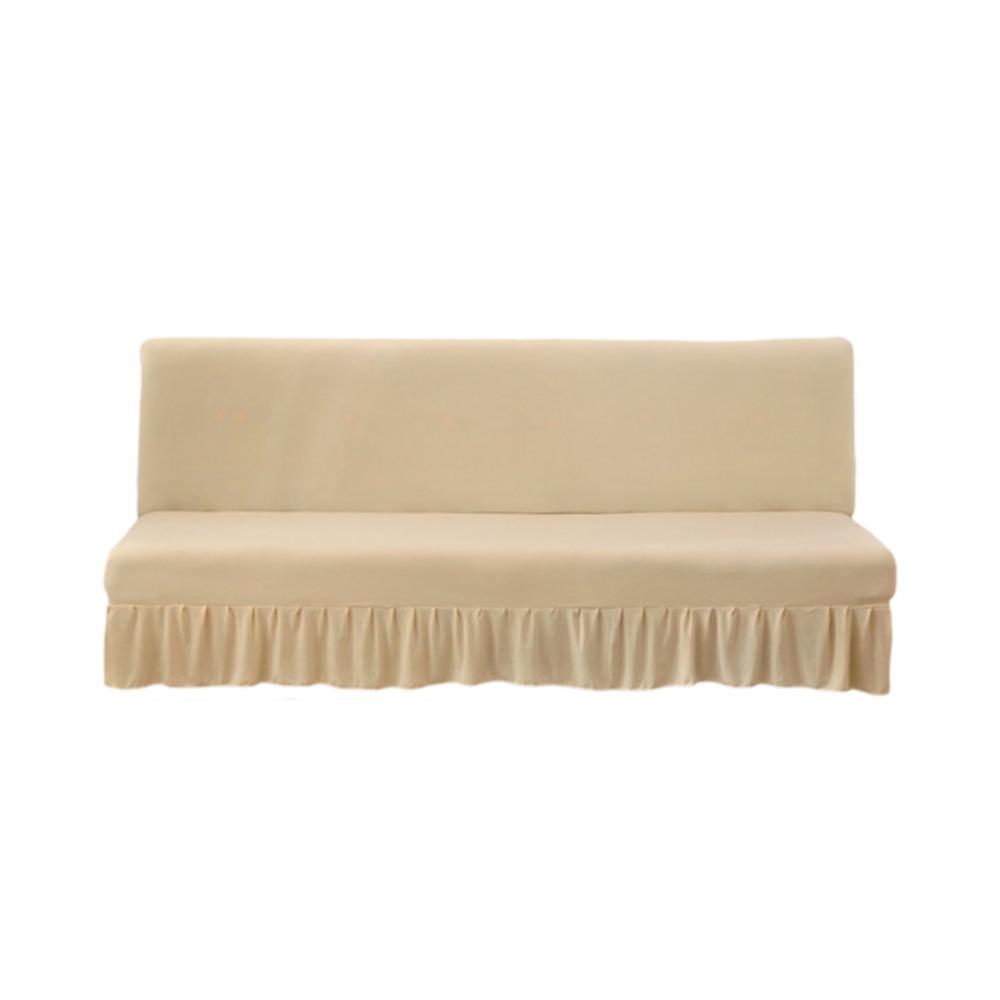 Skin-friendly Armless Futon Sofa Cover with Skirt Sofa Slipcover Folding Sofa Bed Cover  Hotel S