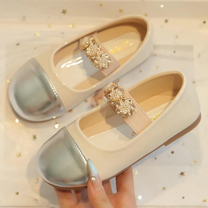 2024 Children Leather Shoes for Girls Autumn New Princess Fashion Korean Style Soft Bottom Anti-slippery Casual Versatile Flats