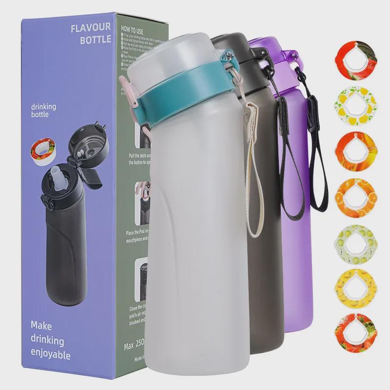 Scented 750ml Sports Water Bottle with Flavor Ring and Straw