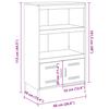 Highboard White 68 x 39 x 113 cm Steel