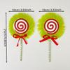 2PCS/SET Christmas Tree Picks Decorations, Polyester Plush Candy with Green & Red Lollipop, Festive Xmas Branch Ornaments