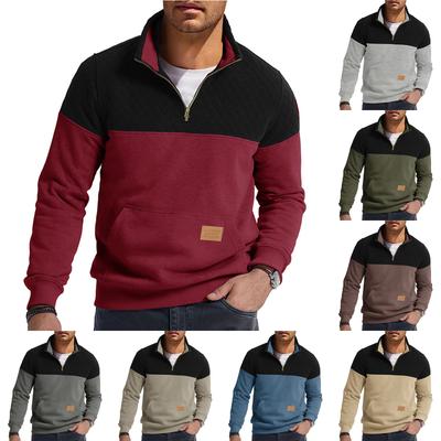 Herren Pullover Langarm Stehkragen Sweatshirt Lässig Kragen Basic Shirt