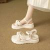 Popular with Skirts and Sandals for Women's Summer 2025 New Versatile Thick-soled Soft-soled One-button Fashion Sandals