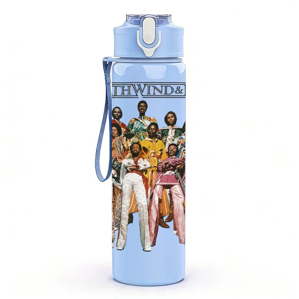 1PC Retro Street Band Black White Portrait Print 750ml Portable Sports Water Bottle Leakproof Gym Outdoor Travel Drink Cup