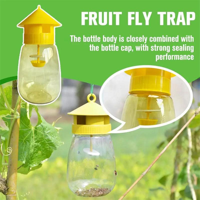 Fruit Fly Trap Killer Yellow Plastic Drosophila Trap Anti Fly Fruit Fly Killer Catcher Orchard Insect Trap Pest Control Products