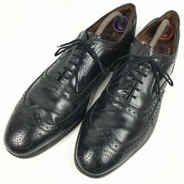 Allen Edmonds McAllister Vintage Full Brogue Wingtip Shoes Black Size 11.5D / 28.5-29.5cm Men's(USED)