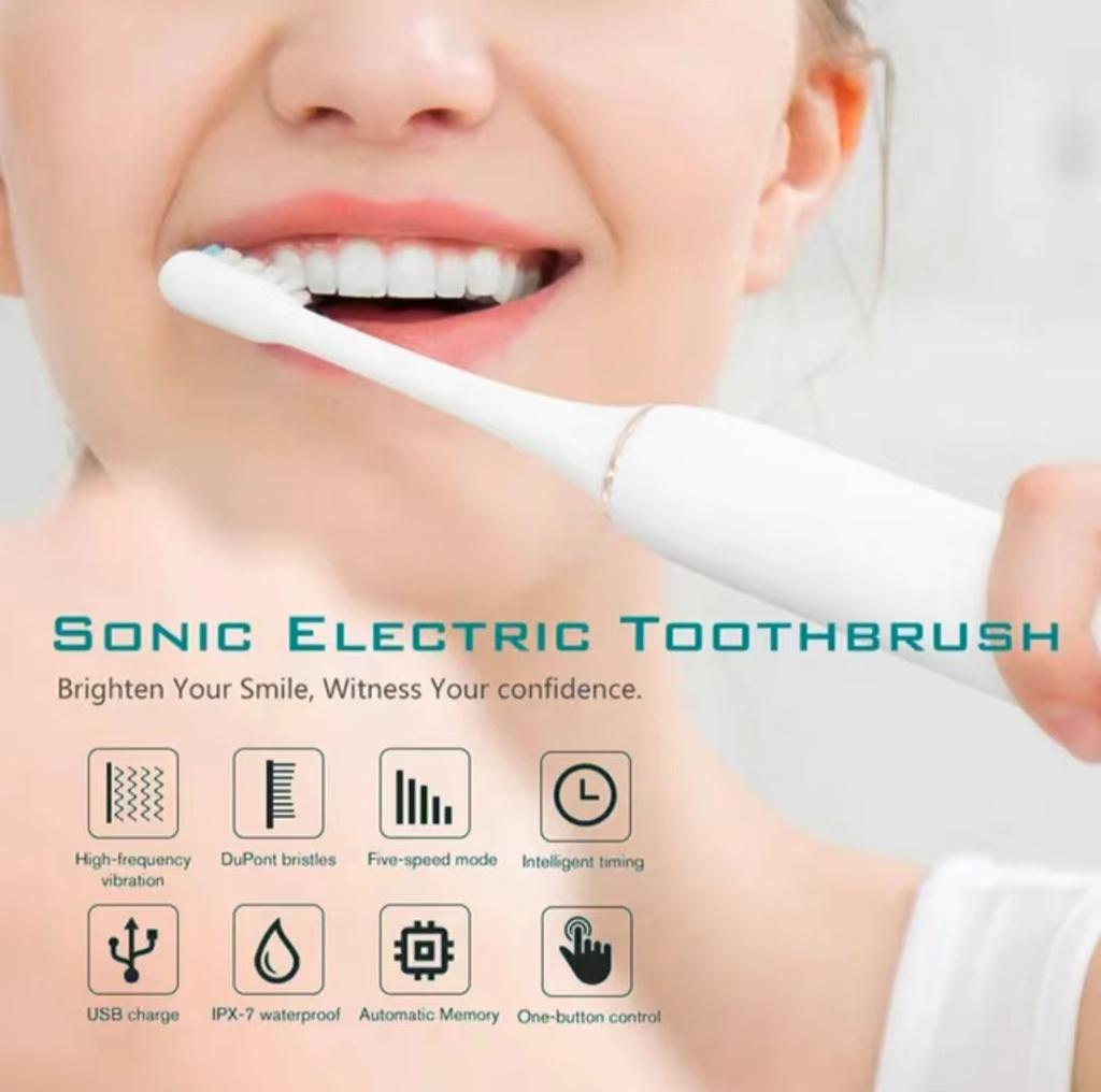Smart Electric Toothbrush With 6 Modes- Effectively Cleans Teeth&Gums,Rechargeable USB Electric Toothbrush With Replacement Head