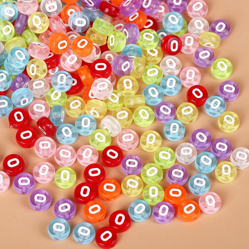 Acrylic Drip Oil Single Letter Flat Beads — Transparent DIY Bracelet Jewelry Accessories for Kids