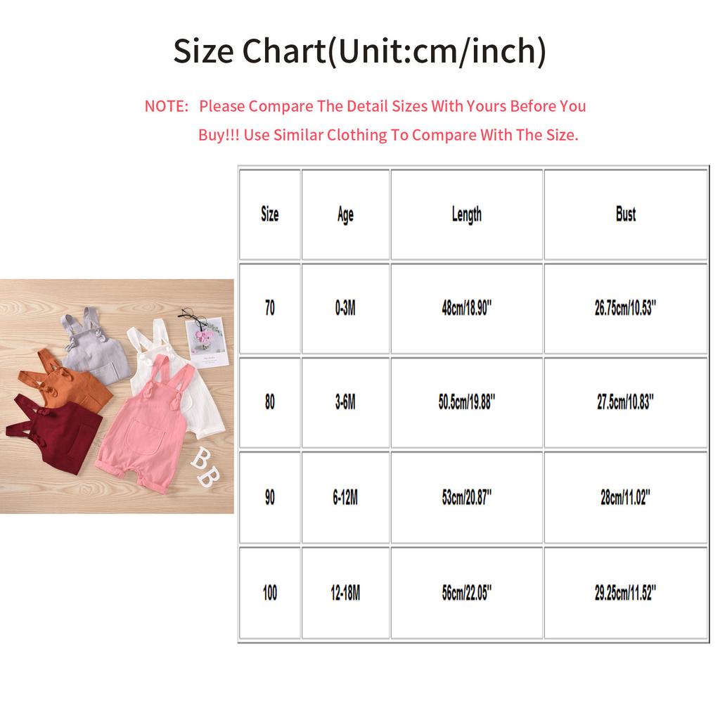 Newborn Baby Toddler Girl Boy  Plain Pocket Bib Overalls Overall Pants