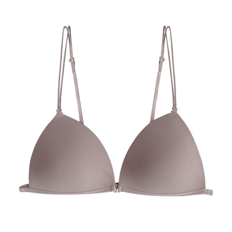 Front Bra Women Thin Seamless Wireless Push Up Bralette With Removable Straps