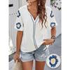 Spring and Summer Long-Sleeved Design V Neck Pure Color Top T-Shirt, Simple and Elegant, Casual Style, Suitable for Daily Wear