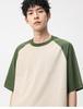 Japanese 200g Minimalist Printed Loose Men's Short-sleeved T-shirt with Antibacterial Cooling Effect