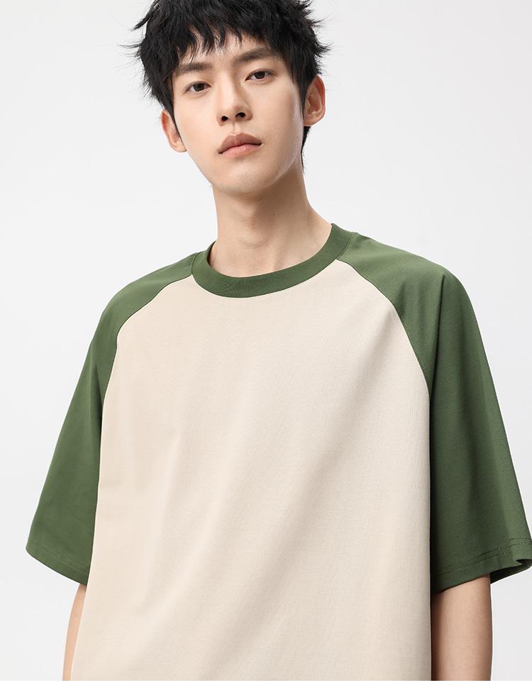Japanese 200g Minimalist Printed Loose Men's Short-sleeved T-shirt with Antibacterial Cooling Effect
