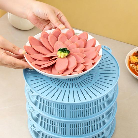 Stackable Mesh Food Cover with Lid Multi-Function Dome for Vegetables Dumplings Seafood Meat Space-Saving Kitchen Accessory
