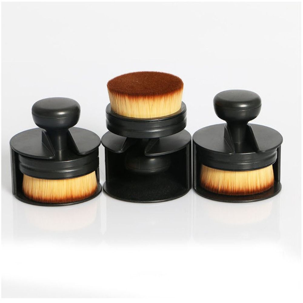 Plastic Stamp Foundation Brush Handheld Nail Dusting Brush Professional Flat Makeup Brush  Makeup
