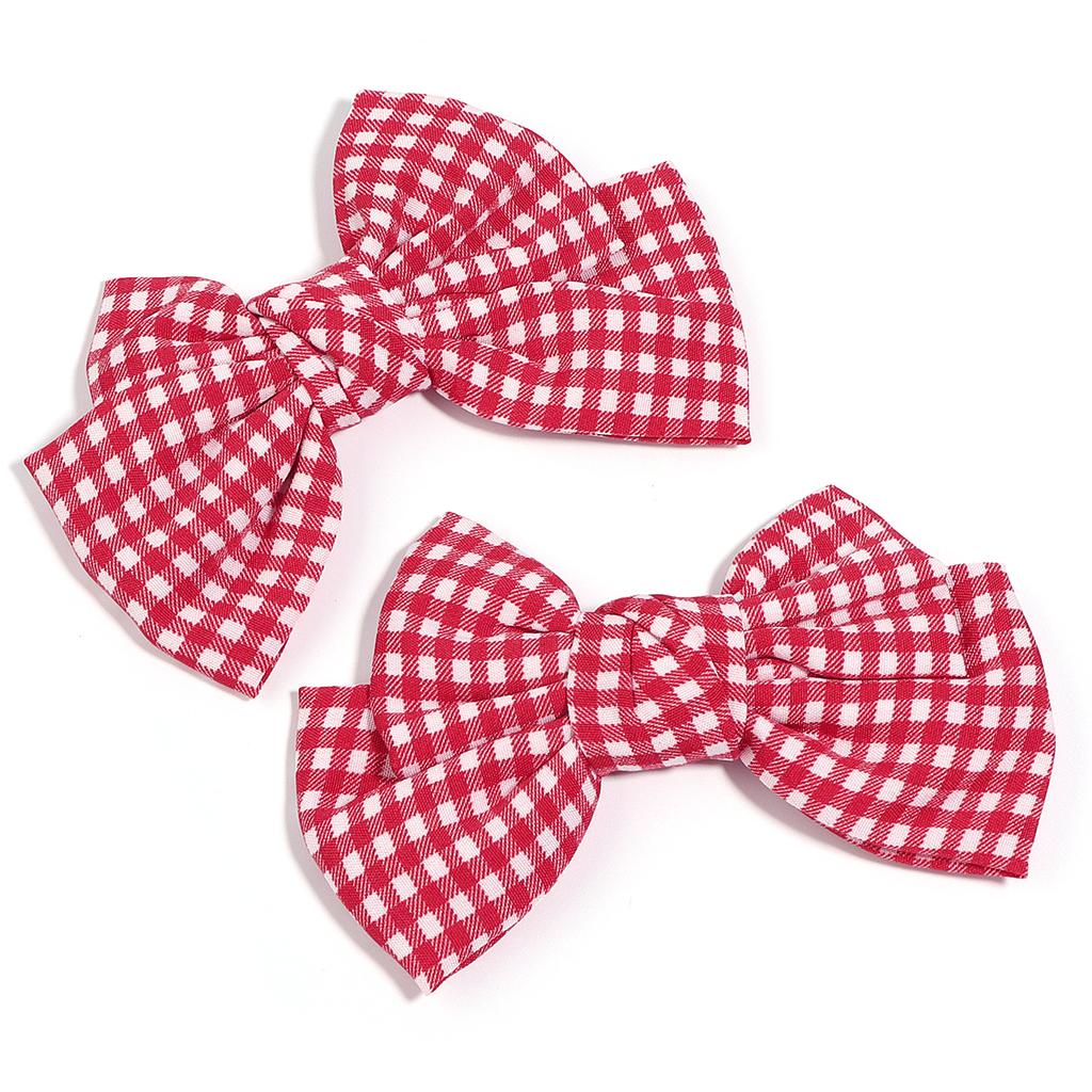 2 Pezzi/lotto Dolce Tessuto a Quadri Fiocco Design alla Moda Fiocchi Colorati per Cucito Fermaglio per Capelli Cerchietto Accessori per Capelli Regalo Forniture per Abbigliamento