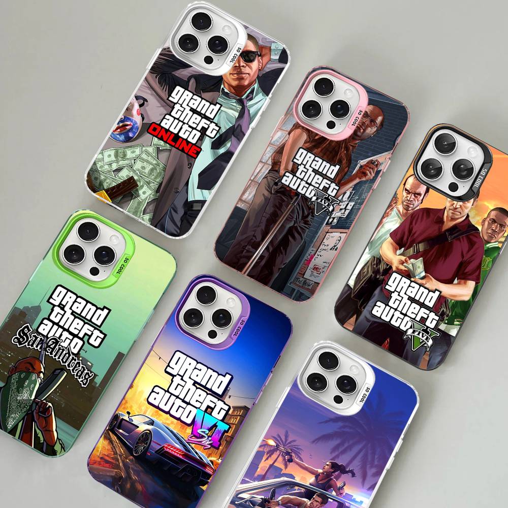 San Andreas G-GTA Phone Case For iPhone 16 15 14 13 12 11 Pro Max 17 Plus Colorful Cover